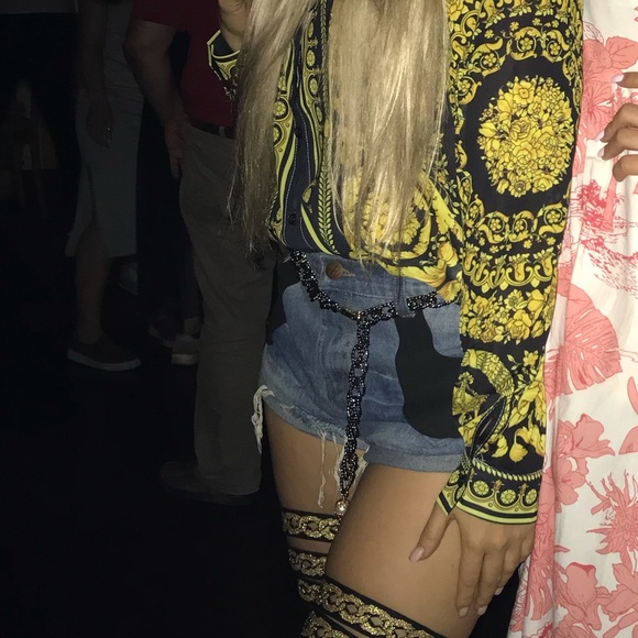 Black/Golden Casadei boots stretchy straps Size 7 Price firm - Picture 5 of 17